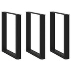 Dining table legs 3 pcs U-shaped 70x(72-73) cm steel black