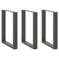Eettafelpoten 3 st U-vormig 70x(72-73) cm staal antraciet