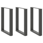 Dining table legs 3 pcs U-shaped 70x(72-73) cm steel anthracite