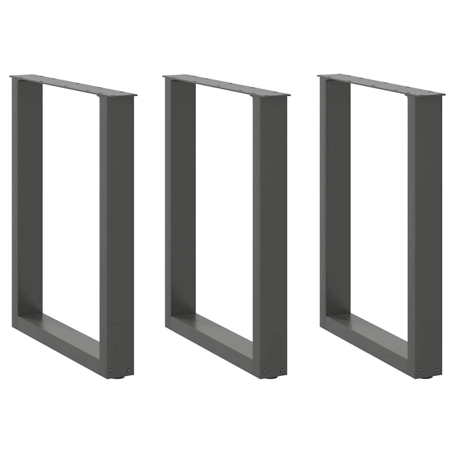 Eettafelpoten 3 st U-vormig 70x(72-73) cm staal antraciet