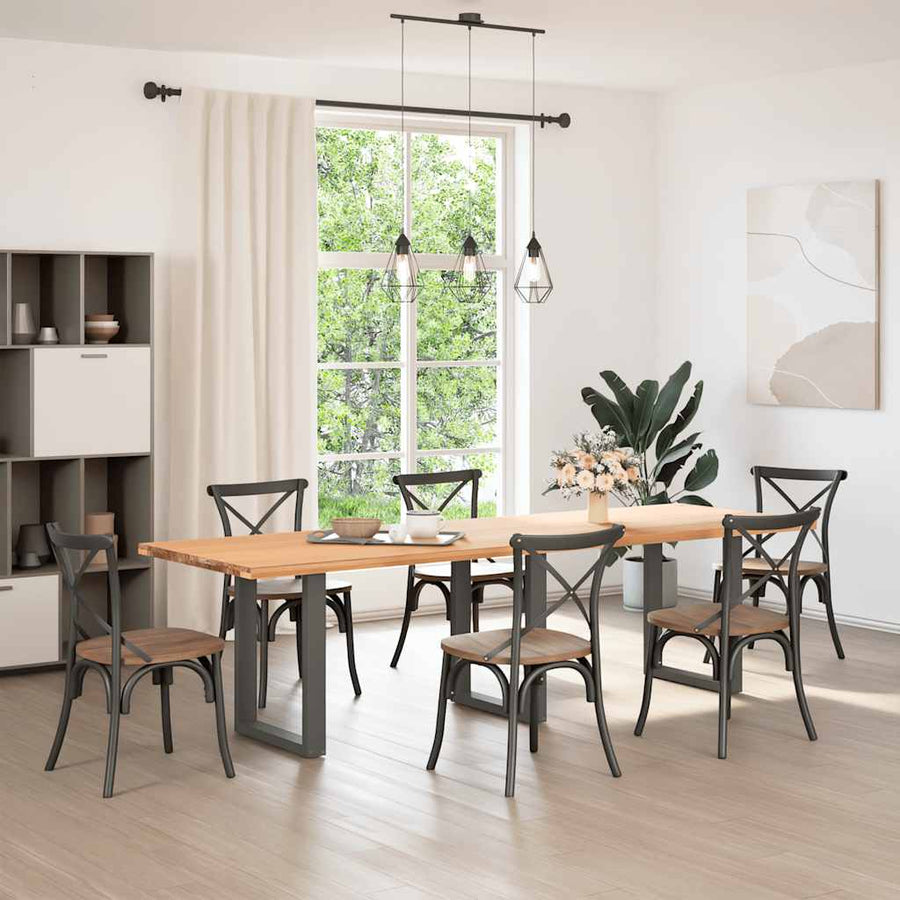 Eettafelpoten 3 st U-vormig 70x(72-73) cm staal antraciet