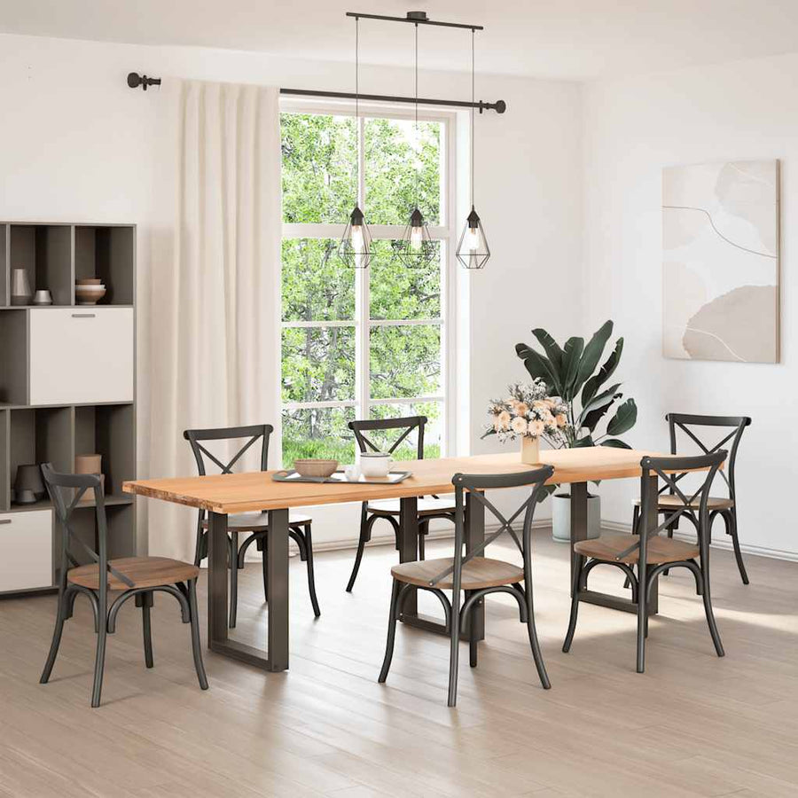 Salontafelpoten U-Vormig Staal Naturel 3 70 x (72-73) cm