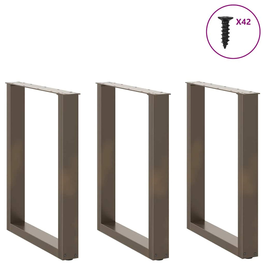 Salontafelpoten U-Vormig Staal Naturel 3 70 x (72-73) cm