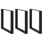 Dining table legs 3 pcs U-shaped 80x(72-73) cm steel black
