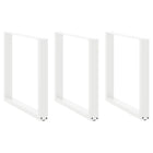 Dining table legs 3 pcs U-shaped 80x(72-73) cm steel white