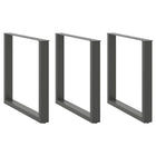 Dining table legs 3 pcs U-shaped 80x(72-73) cm steel anthracite