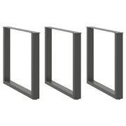 Dining table legs 3 pcs U-shaped 80x(72-73) cm steel anthracite