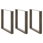 Dining table legs 3 pcs U-shaped 80x(72-73) cm steel natural