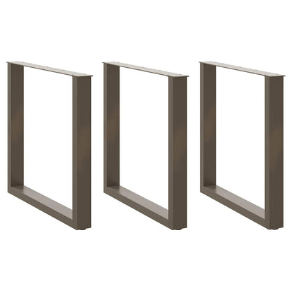 Salontafelpoten U-Vormig Staal Naturel 3 80 x (72-73) cm