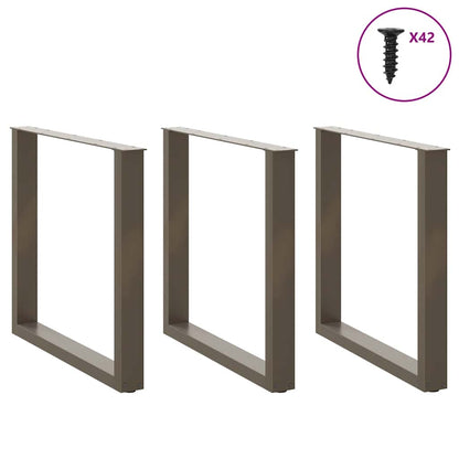 Salontafelpoten U-Vormig Staal Naturel 3 80 x (72-73) cm