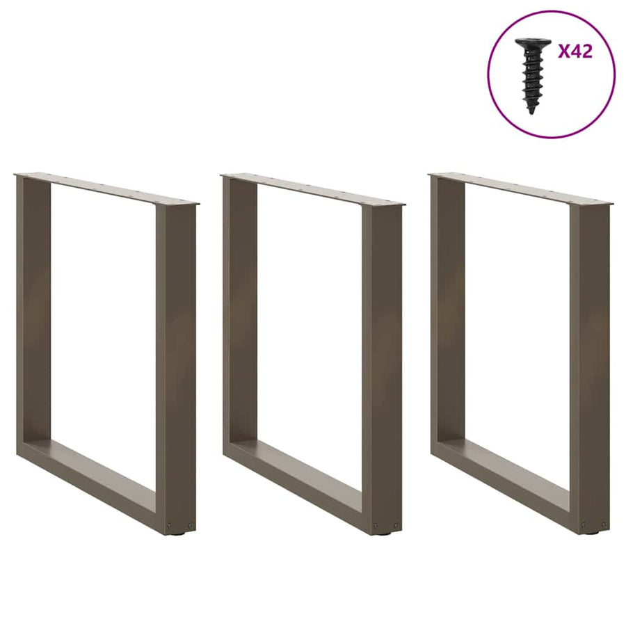Salontafelpoten U-Vormig Staal Naturel 3 80 x (72-73) cm