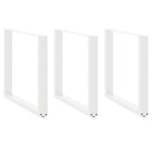 Dining table legs 3 pcs U-shaped 90x(72-73) cm steel white
