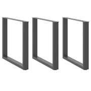 Tafelpoten 3 st U-vormig 90x72 cm staal antraciet