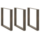 Dining table legs 3 pcs U-shaped 90x(72-73) cm steel natural