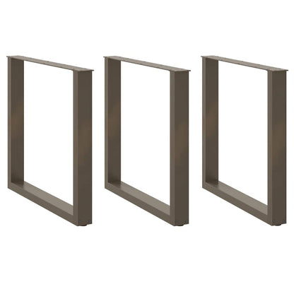 Salontafelpoten U-Vormig Staal Naturel 3 90 x (72-73) cm
