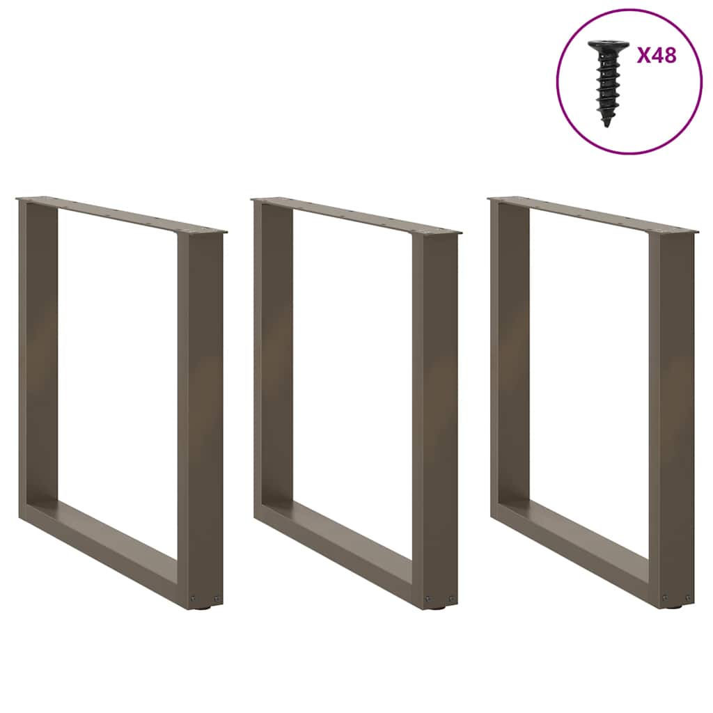 Salontafelpoten U-Vormig Staal Naturel 3 90 x (72-73) cm