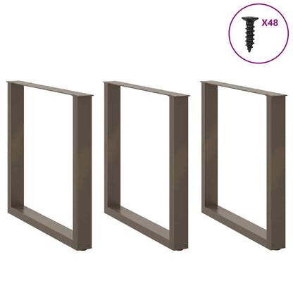 Salontafelpoten U-Vormig Staal Naturel 3 90 x (72-73) cm