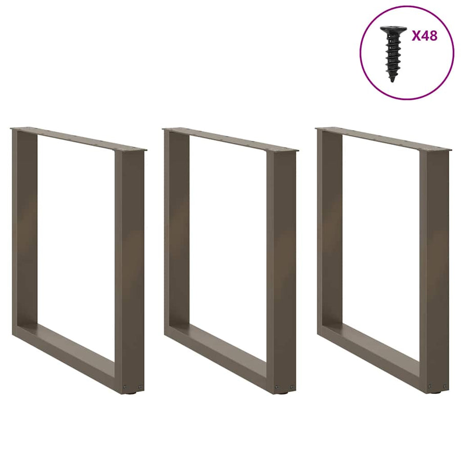 Salontafelpoten U-Vormig Staal Naturel 3 90 x (72-73) cm