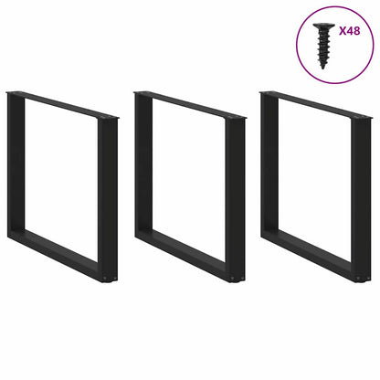 Salontafelpoten 2 st U-vormig 100x(72-73) cm staal zwart