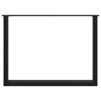 Salontafelpoten 2 st U-vormig 100x(72-73) cm staal zwart