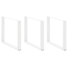 Dining table legs 3 pcs U-shaped 100x(72-73) cm steel white