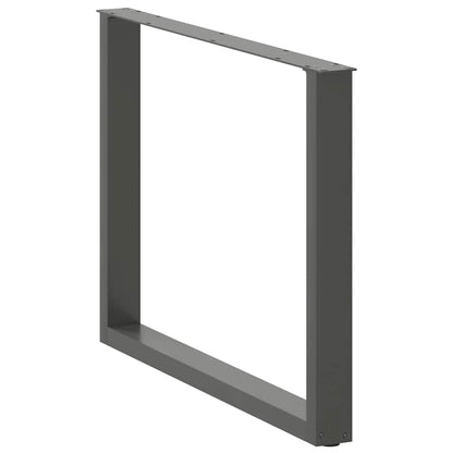 Salontafelpoten 2 st U-vormig 100x(72-73) cm staal antraciet