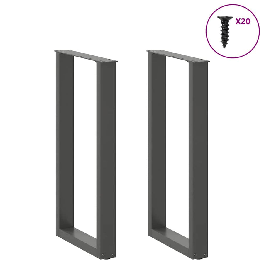 Salontafelpoten 2 st U-vormig 40x(90-91) cm staal antraciet