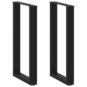 Tafelpoten 2 st U-vormig 50x90 cm staal zwart