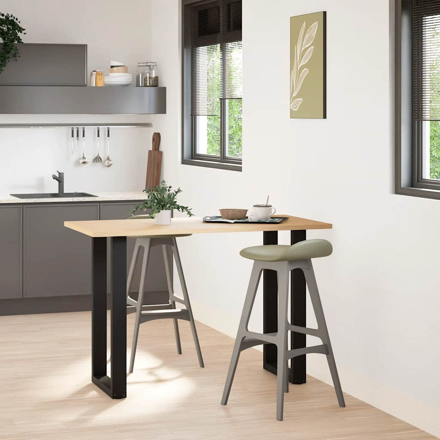 Salontafelpoten 2 st U-vormig 50x(90-91) cm staal zwart