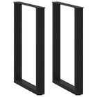 Bar Table Legs 2 pcs U-shaped 60x(90-91) cm Steel Black