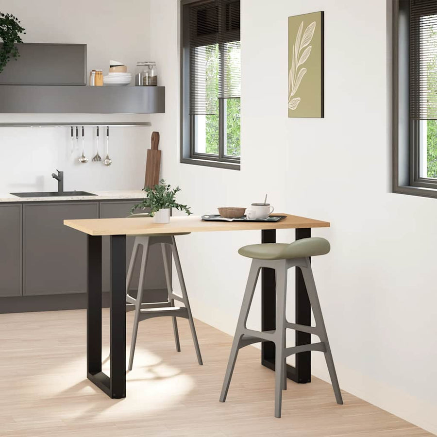Salontafelpoten 2 st U-vormig 60x(90-91) cm staal zwart