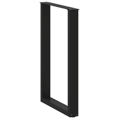 Salontafelpoten 2 st U-vormig 60x(90-91) cm staal zwart