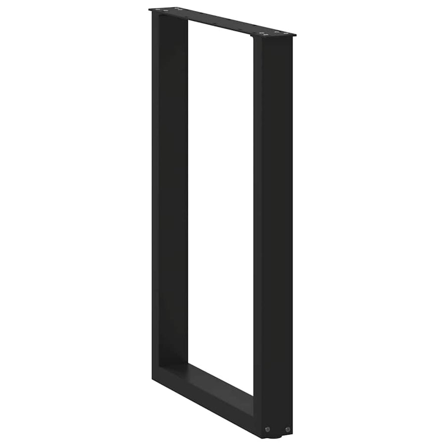 Salontafelpoten 2 st U-vormig 60x(90-91) cm staal zwart
