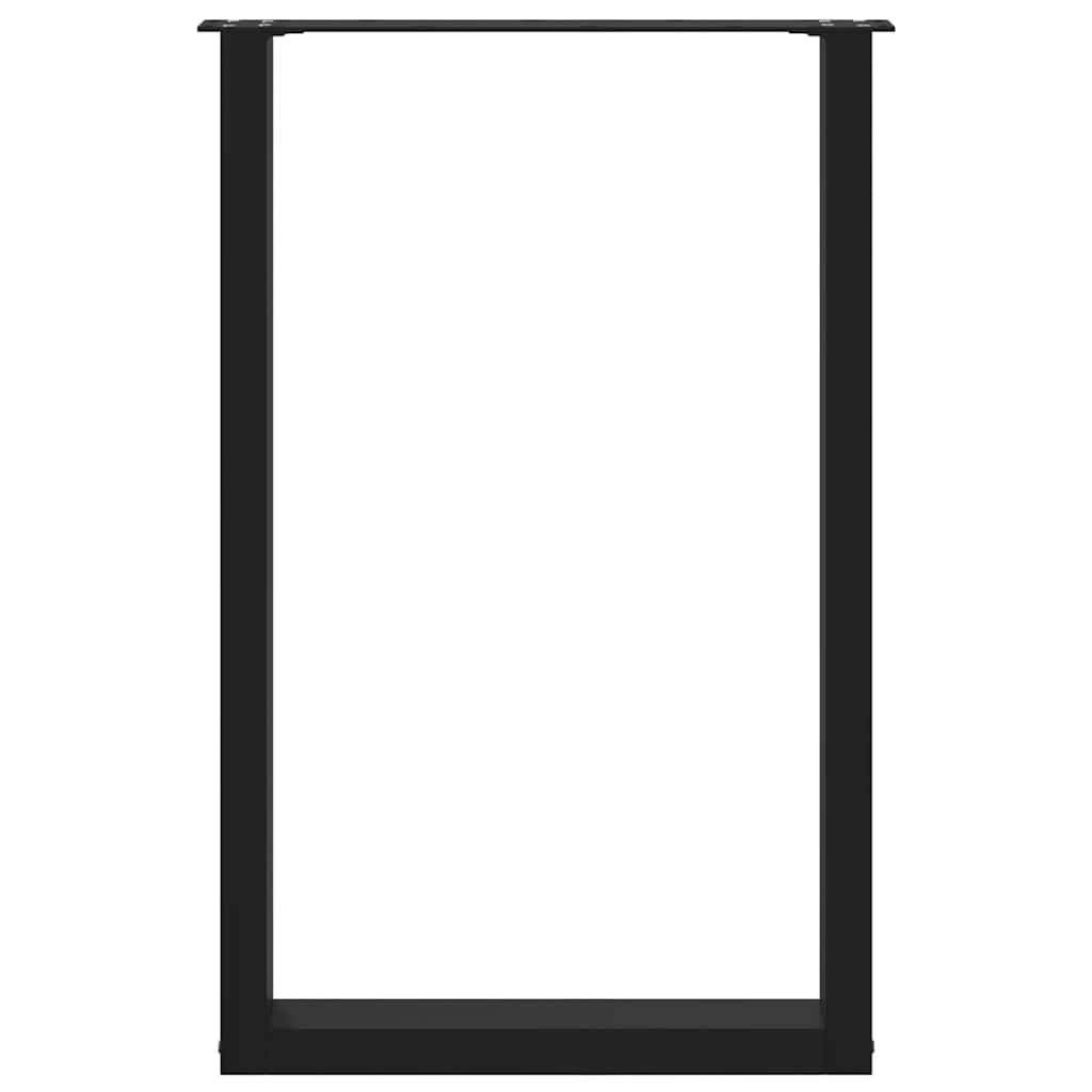 Salontafelpoten 2 st U-vormig 60x(90-91) cm staal zwart