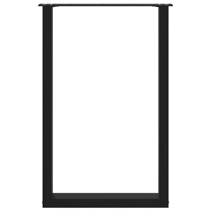 Salontafelpoten 2 st U-vormig 60x(90-91) cm staal zwart