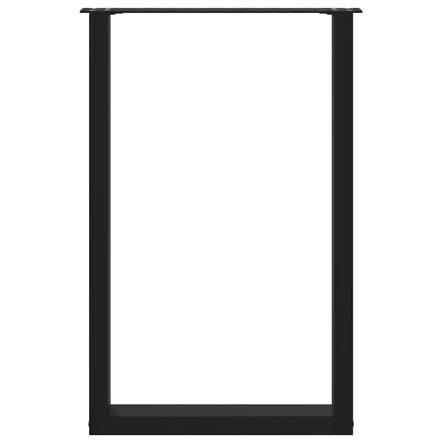 Salontafelpoten 2 st U-vormig 60x(90-91) cm staal zwart