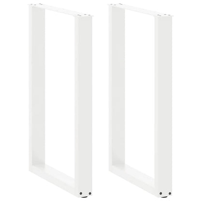Salontafelpoten 2 st U-vormig 60x(90-91)cm staal wit