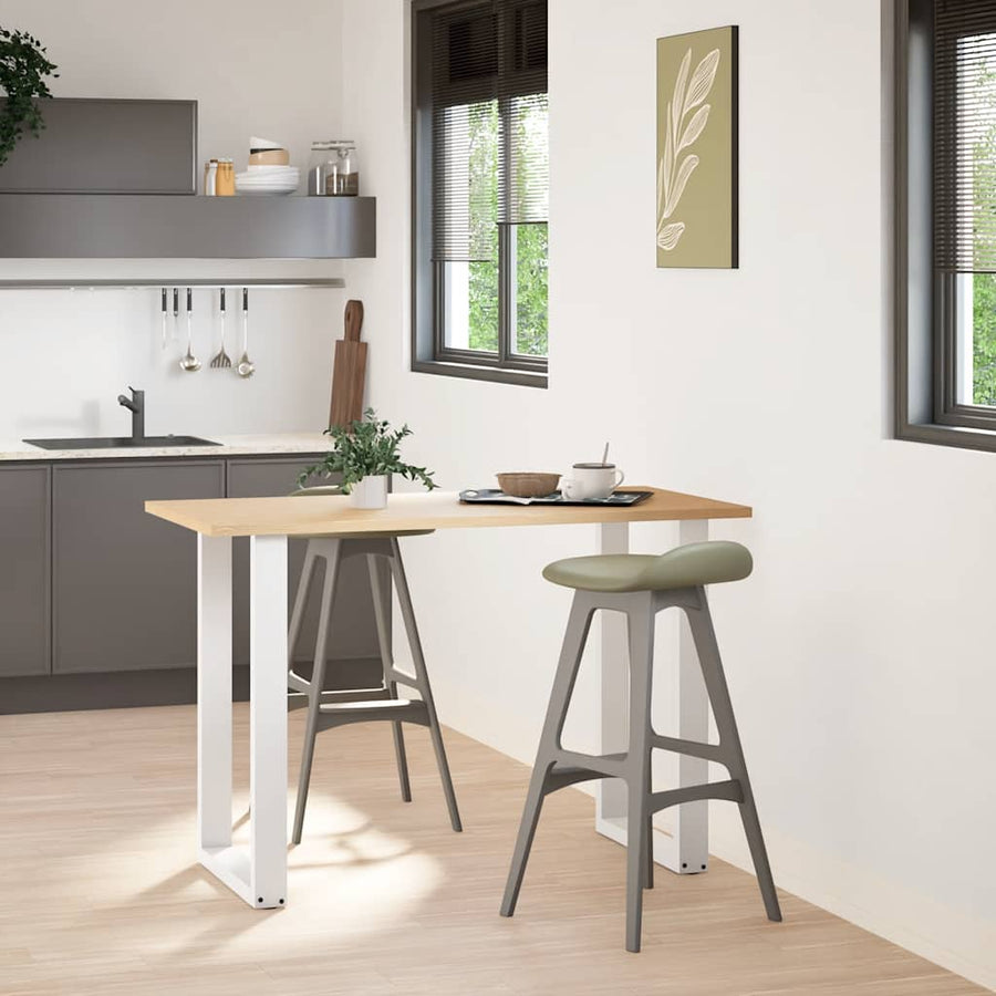 Salontafelpoten 2 st U-vormig 60x(90-91)cm staal wit