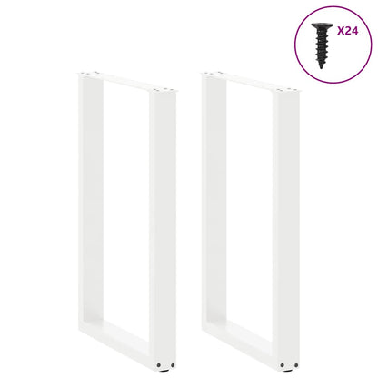 Salontafelpoten 2 st U-vormig 60x(90-91)cm staal wit