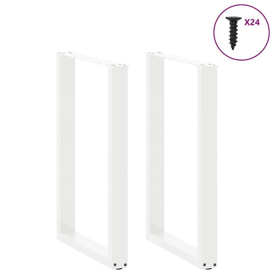 Salontafelpoten 2 st U-vormig 60x(90-91)cm staal wit