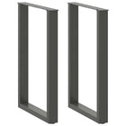 Tafelpoten 2 st U-vormig 60x90cm staal antraciet