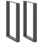 Tafelpoten 2 st U-vormig 60x90cm staal antraciet