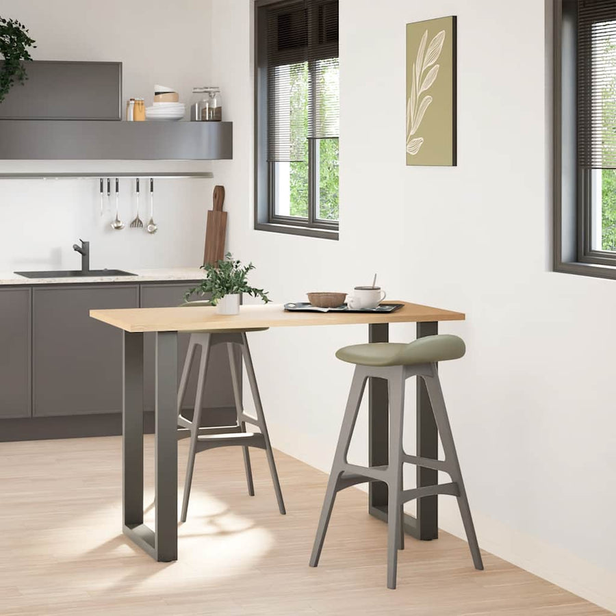Salontafelpoten 2 st U-vormig 60x(90-91)cm staal antraciet