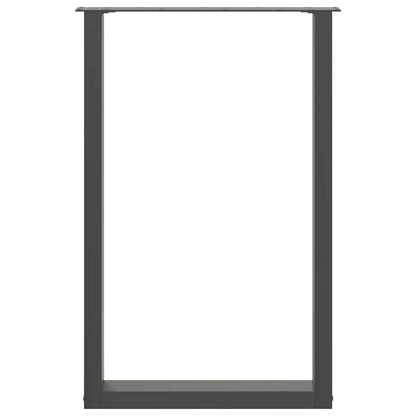 Salontafelpoten 2 st U-vormig 60x(90-91)cm staal antraciet
