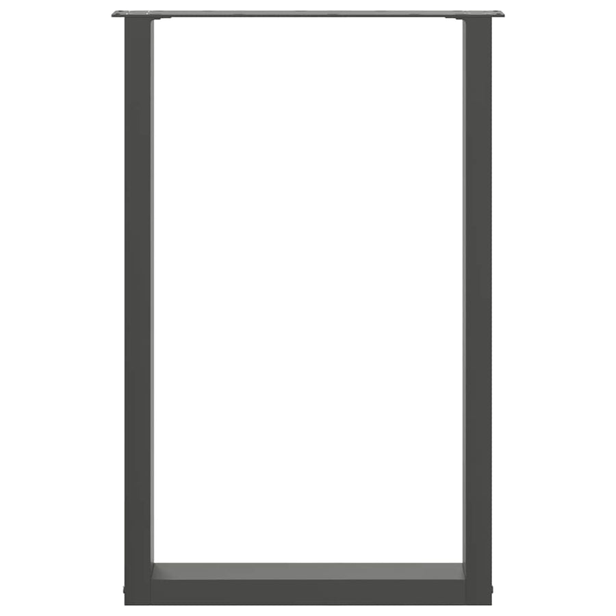 Salontafelpoten 2 st U-vormig 60x(90-91)cm staal antraciet