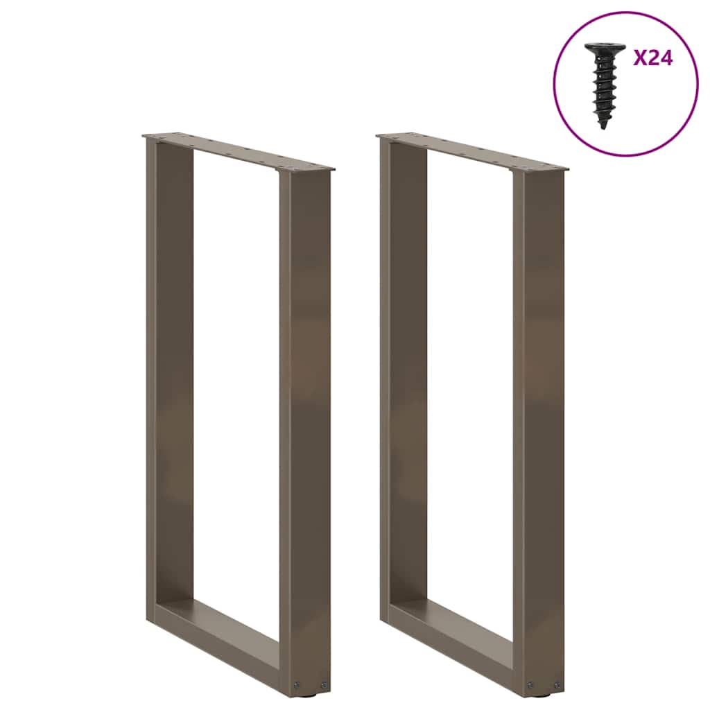 Salontafelpoten U-Vormig Staal Naturel 2 60 x (90-91) cm
