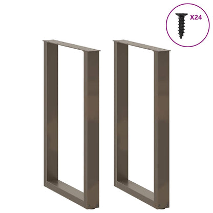 Salontafelpoten U-Vormig Staal Naturel 2 60 x (90-91) cm