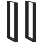 Bar table legs 2 pcs U-shaped 40x(100-101) cm steel black