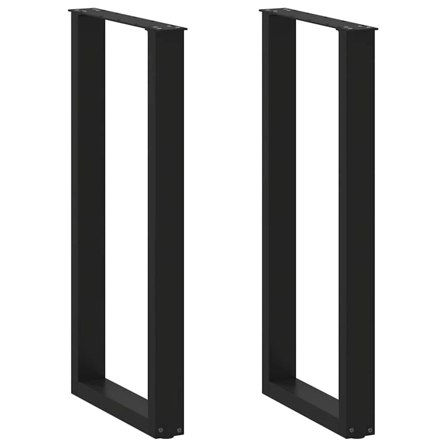 Salontafelpoten 2 st U-vormig 40x(100-101) cm staal zwart