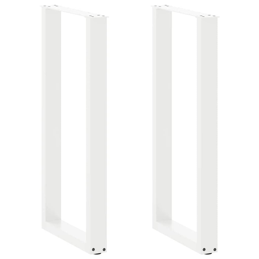 Salontafelpoten 2 st U-vormig 40x(100-101) cm staal wit